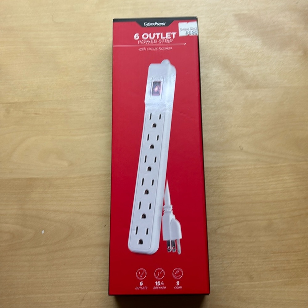 CyberPower 6 outlet power strip with circuit breaker